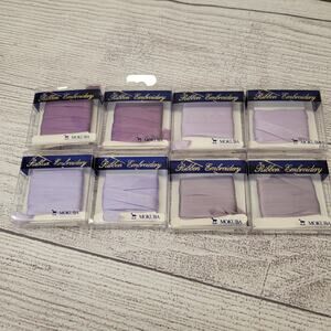 Mokuba Embroidery Sylk Ribbon - 7mm - 8 Packs Shades of Purple #3 - 3 yds each